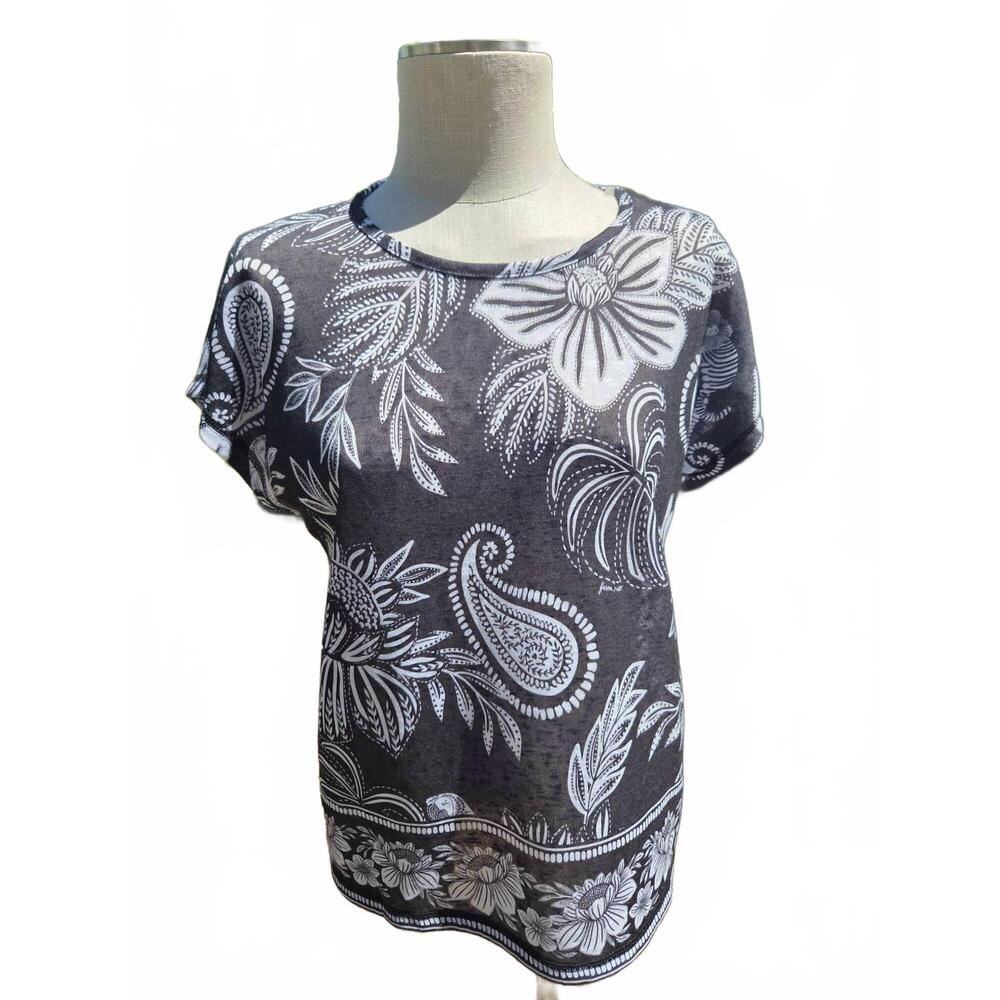 NEW RENUAR women's short sleeve tee in black/white
